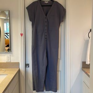 Madewell blue utility jumpsuit